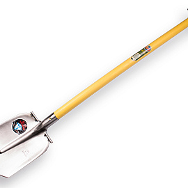 Schopsteel ATLAS fiberglas 95 cm gebogen geel, met T-greep + Betonschop ATLAS 1/2 0 rood, extra gehard