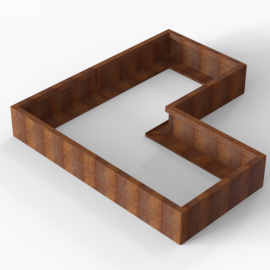 Plantenbak Module+ Corten 180x180x28 cm (90cm diep) - CORTEN