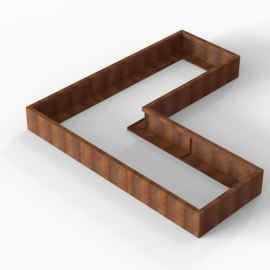 Plantenbak Module+ Corten 240x240x28 cm (90cm diep) - CORTEN