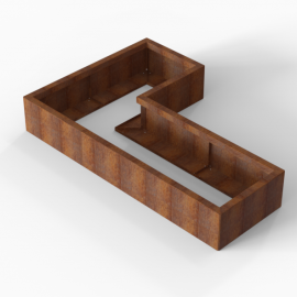Plantenbak Module+ Corten 180x120x28 cm (60cm diep) - CORTEN