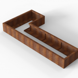 Plantenbak Module+ Corten 240x120x28 cm (60cm diep) - CORTEN