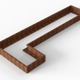 Plantenbak Module+ Corten 450x180x28 cm (90cm diep) - CORTEN