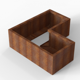Plantenbak Module+ Corten 120x120x42 cm (60cm diep) - CORTEN