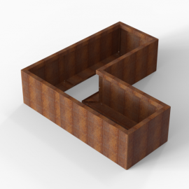 Plantenbak Module+ Corten 150x150x42 cm (60cm diep) - CORTEN