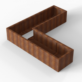 Plantenbak Module+ Corten 210x210x42 cm (60cm diep) - CORTEN