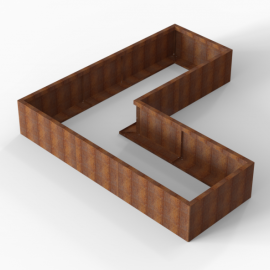 Plantenbak Module+ Corten 240x240x42 cm (90cm diep) - CORTEN