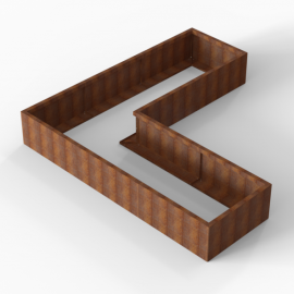 Plantenbak Module+ Corten 270x270x42 cm (90cm diep) - CORTEN