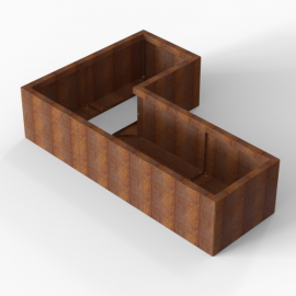 Plantenbak Module+ Corten 180x120x42 cm (60cm diep) - CORTEN