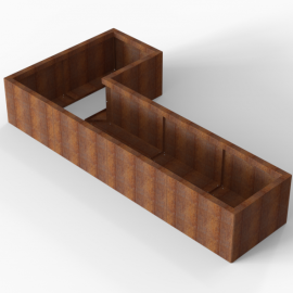 Plantenbak Module+ Corten 240x120x42 cm (60cm diep) - CORTEN