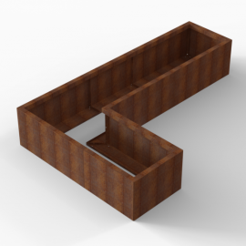 Plantenbak Module+ Corten 240x150x42 cm (60cm diep) - CORTEN