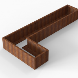 Plantenbak Module+ Corten 330x150x42 cm (60cm diep) - CORTEN