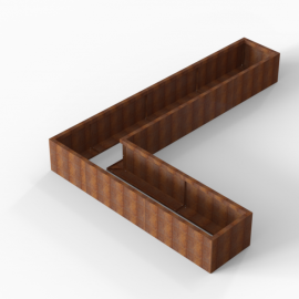 Plantenbak Module+ Corten 330x240x42 cm (60cm diep) - CORTEN