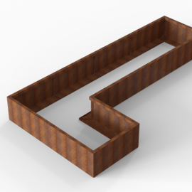 Plantenbak Module+ Corten 360x180x42 cm (90cm diep) - CORTEN