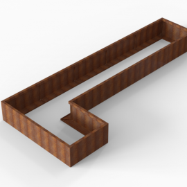 Plantenbak Module+ Corten 450x180x42 cm (90cm diep) - CORTEN