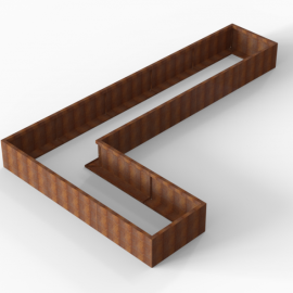 Plantenbak Module+ Corten 450x270x42 cm (90cm diep) - CORTEN