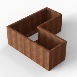 Plantenbak Module+ Corten 150x150x56 cm (60cm diep) - CORTEN