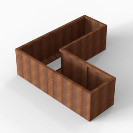 Plantenbak Module+ Corten 180x180x56 cm (60cm diep) - CORTEN