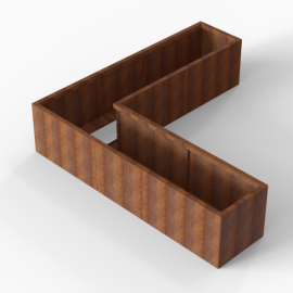 Plantenbak Module+ Corten 240x240x56 cm (60cm diep) - CORTEN