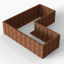 Plantenbak Module+ Corten 210x210x56 cm (90cm diep) - CORTEN