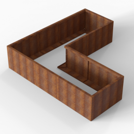 Plantenbak Module+ Corten 240x240x56 cm (90cm diep) - CORTEN