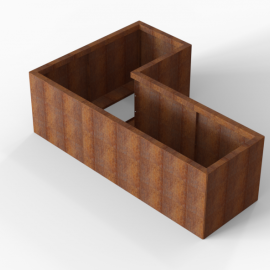 Plantenbak Module+ Corten 180x120x56 cm (60cm diep) - CORTEN
