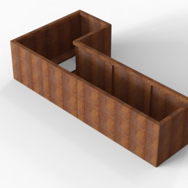 Plantenbak Module+ Corten 240x120x56 cm (60cm diep) - CORTEN