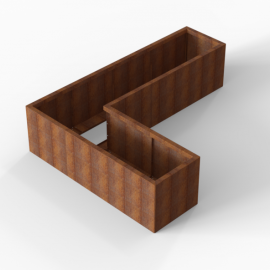 Plantenbak Module+ Corten 240x180x56 cm (60cm diep) - CORTEN