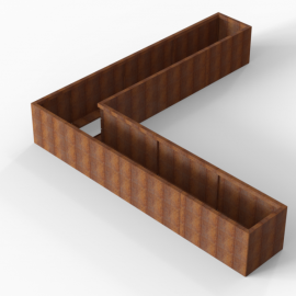 Plantenbak Module+ Corten 330x330x56 cm (60cm diep) - CORTEN