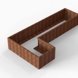 Plantenbak Module+ Corten 360x180x56 cm (90cm diep) - CORTEN