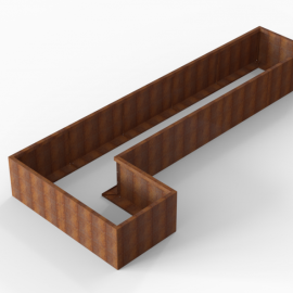 Plantenbak Module+ Corten 450x180x56 cm (90cm diep) - CORTEN