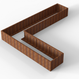 Plantenbak Module+ Corten 450x360x56 cm (90cm diep) - CORTEN