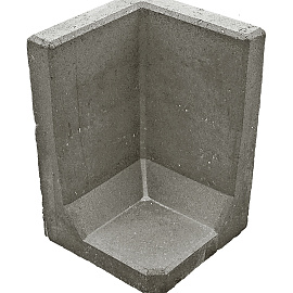 Hoek L-Element Grijs 40x40x40 cm (R)