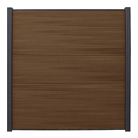 WPC (composiet) Fency naturel horizontaal scherm 178 cm breed x ca. 200 cm hoog Mahoni met antraciet onderplank