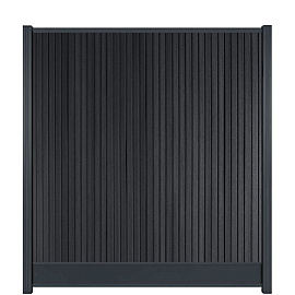 WPC (composiet) Fency Rhombus verticaal scherm 178 cm breed x ca. 200 cm hoog Carbon met antraciet onderplank