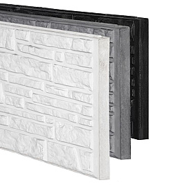 Berton©-motiefplaat smal wit/grijs H26 x D3,5 x L184 cm Rustico