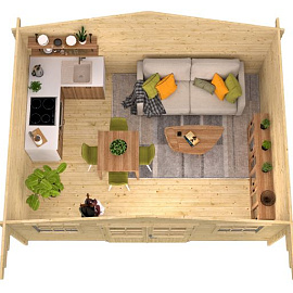 Blokhut - Tuinhuis Pavel | 44mm | vuren onbehandeld