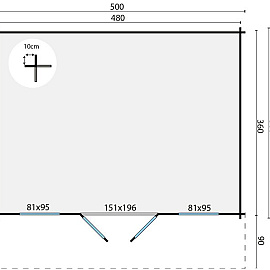 Blokhut - Tuinhuis Pavel | 44 mm | vuren groen geïmpregneerd