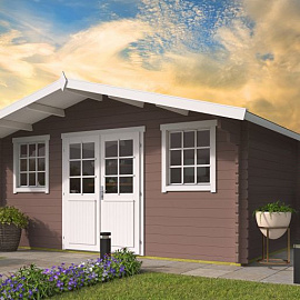 Blokhut - Tuinhuis Rika | 44 mm | vuren grijs geïmpregneerd