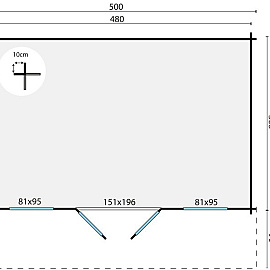 Blokhut - Tuinhuis Rika | 44 mm | vuren groen geïmpregneerd