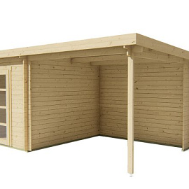 Blokhut - Tuinhuis Hasse | 28 mm | vuren honinggeel geïmpregneerd