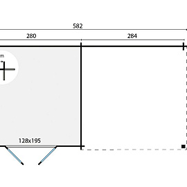 Blokhut - Tuinhuis Hasse | 28 mm | vuren groen geïmpregneerd