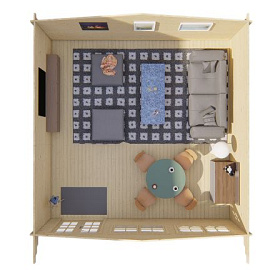 Blokhut - Tuinhuis Helle | 44mm | vuren onbehandeld