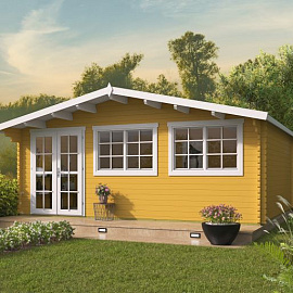 Blokhut - Tuinhuis Tova | 44 mm | vuren grijs geïmpregneerd