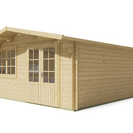 Blokhut - Tuinhuis Salamanca | 34 mm | vuren grijs geïmpregneerd