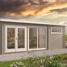 Blokhut - Tuinhuis Flow 2.0 | 40 mm | vuren Red Class Wood geïmpregneerd