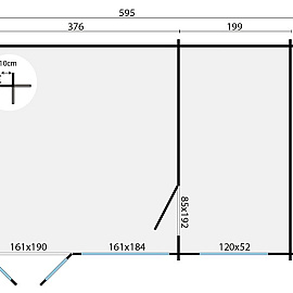Blokhut - Tuinhuis Flow 2.0 | 40 mm | vuren grijs geïmpregneerd