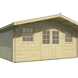 Blokhut - Tuinhuis Pavel | 44 mm | vuren bruin geïmpregneerd