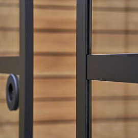 Deurgreep plakhandvat RVS zwart rond 65 mm, set van 2