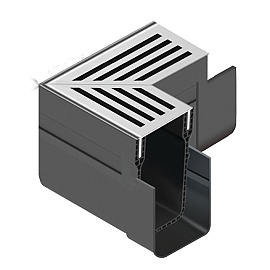 ACO Slim-Line hoekst.incl.RVS rooster