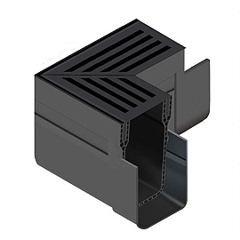 ACO Slim-Line hoekst.incl.zwart alu rstr